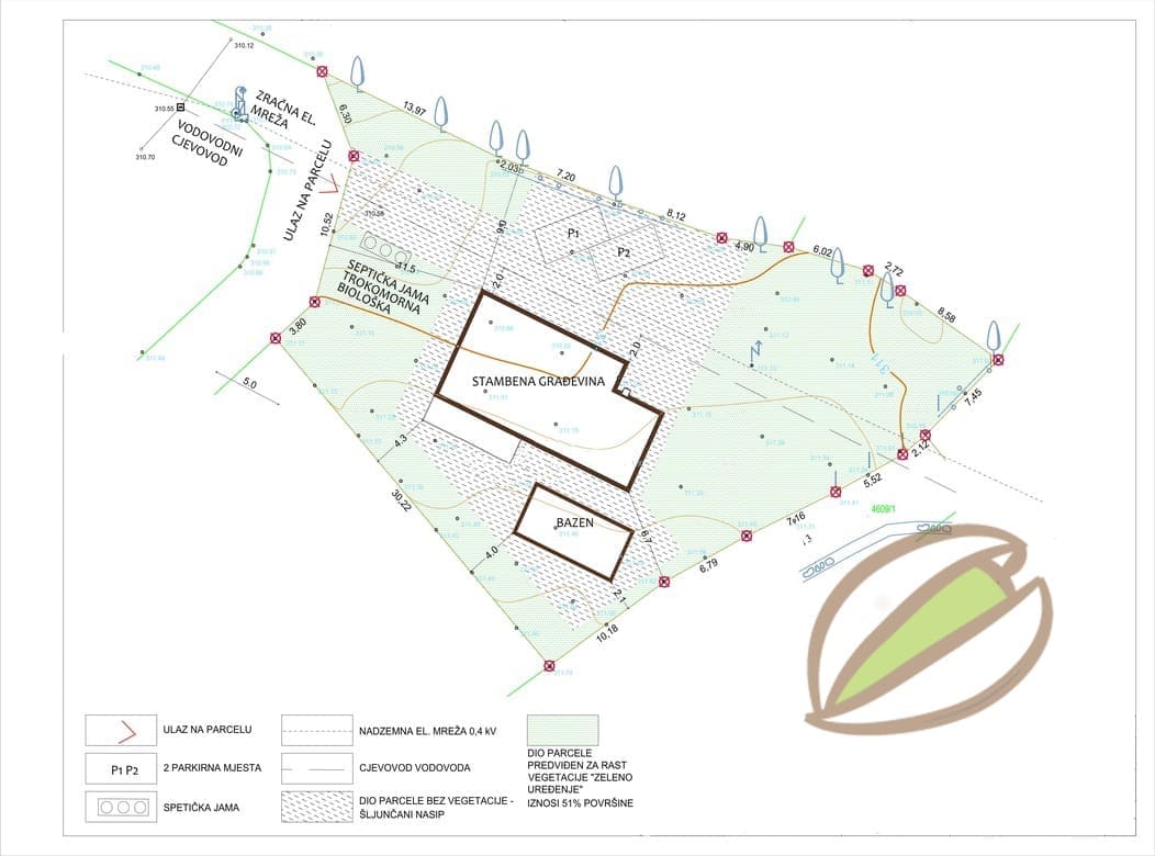 Istra Labin zemljište s dozvolom za modernu kuću s bazenom - Foto 8