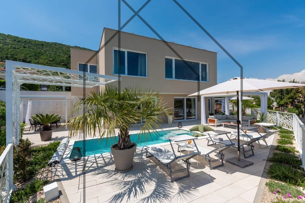 Labin, moderna vila s panoramskim pogledom na more